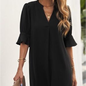 Black dress knee length
